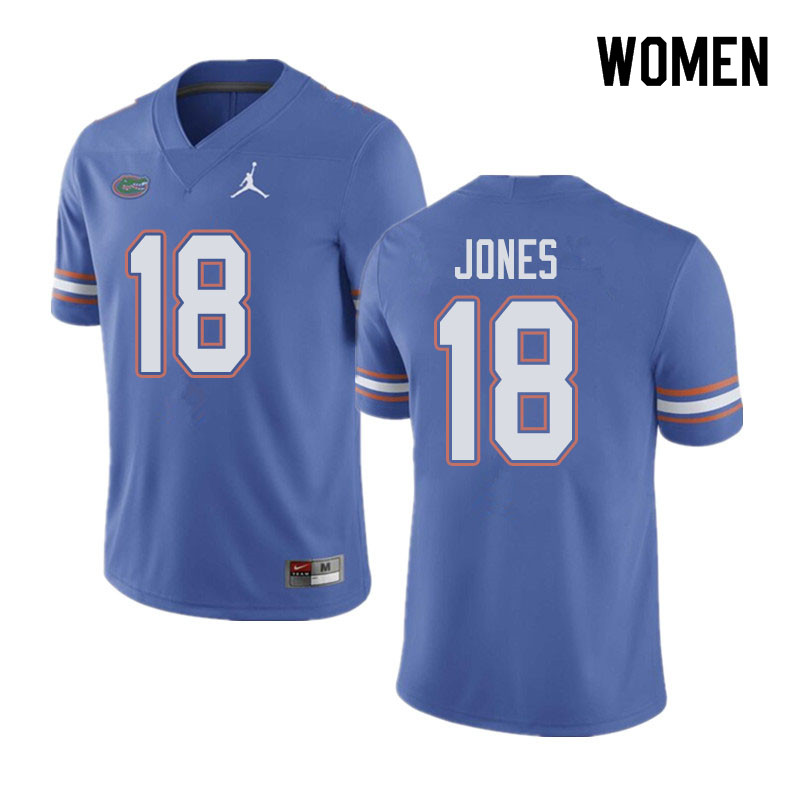 Jordan Brand Women #18 Jalon Jones Florida Gators College Football Jerseys Sale-Blue